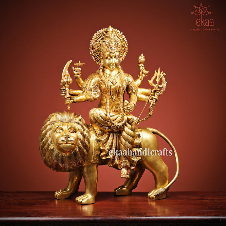 Golden Goddess Durga Maa Brass Statue, For Worship at Rs 1900/kg in  Kumbakonam