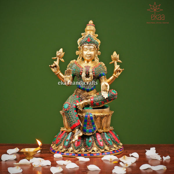 Brass Goddess Lakshmi Maa Home Statue