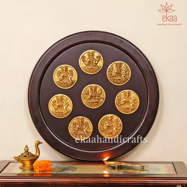 Brass Ashta Lakshmi Round Frame Hanging