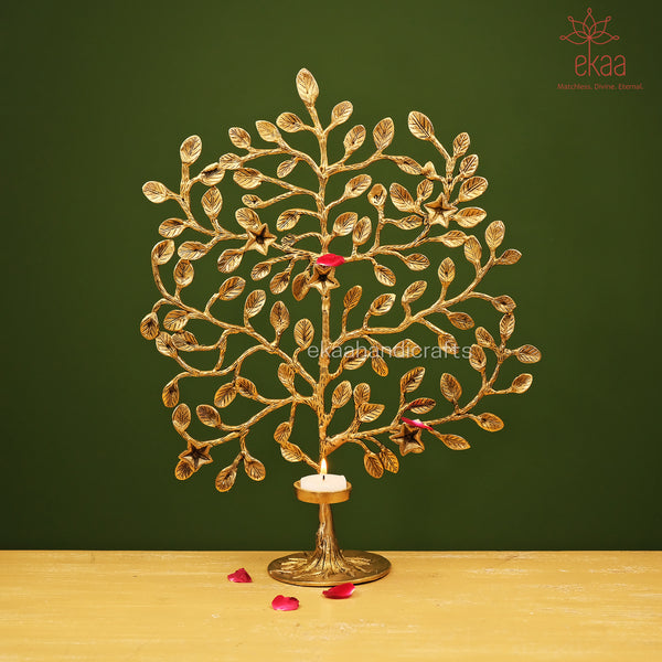 Brass Tree of life with Candle Stand
