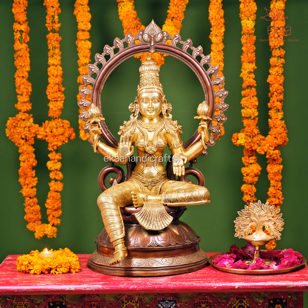 Brass Goddess Lakshmi Maa Home Statue