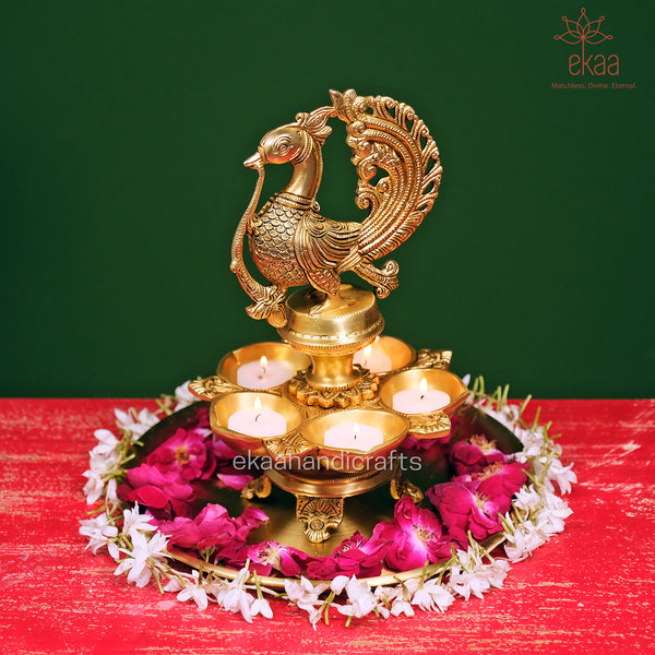 Brass Annam Bird Diya for Home Temple