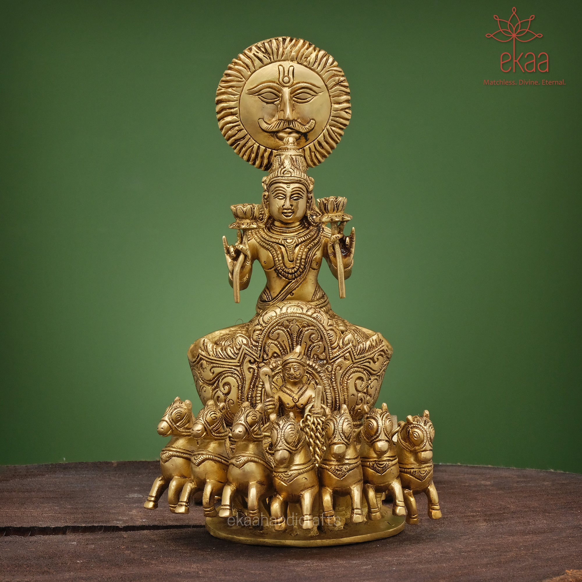 Surya Rath Graphics Brass Sun Chariot with 7 Horse, Lord Surya Rath – Ekaa Handicrafts