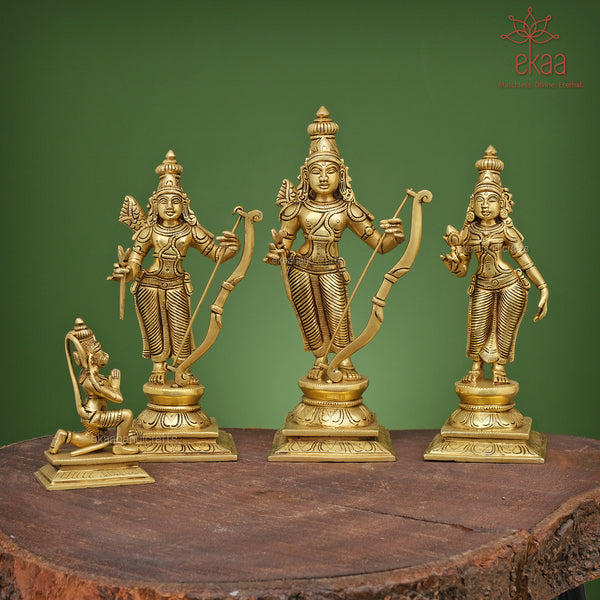 Brass Ram Darbar, God Ram, Laxman, Hanuman and Goddess Sita