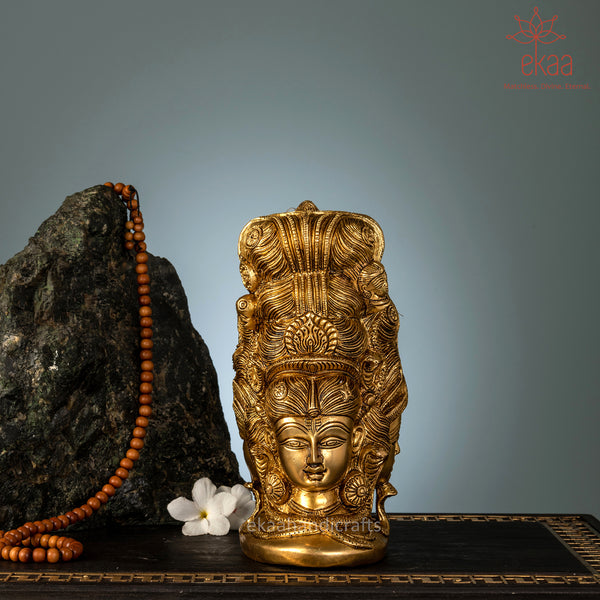 Brass Lord Shiva Statue with 3 Faces