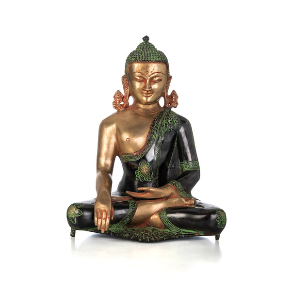 Brass Lord Buddha Idol in Antique Finish