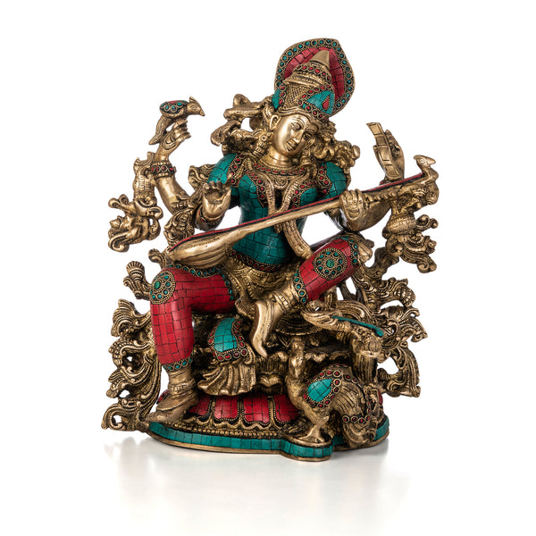 Brass Saraswati Maa Statue